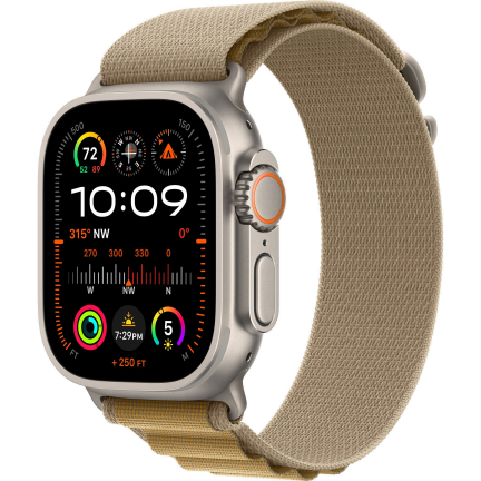 Apple Watch Ultra 2 (2024) 49mm Alpine Loop Tan / Natural Titanium Case