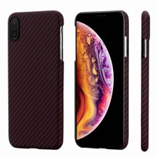 Чехол-накладка iPhone X/XS Pitaka MagEZ Case Черно-Красный (в полоску)/Кевлар (арамид)