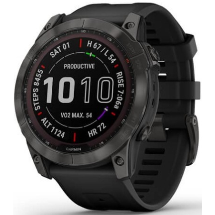 Купить Garmin Fenix 7x Sapphire Solar Carbon Gray DLC Titanium / Black Band  Garmin Fenix 7x Sapphire Solar Carbon Gray DLC Titanium / Black Band