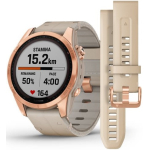 Купить Garmin Fenix 7s Sapphire Solar Rose Gold Titanium / Limestone Leather Band Garmin Fenix 7s Sapphire Solar Rose Gold Titanium / Limestone Leather Band